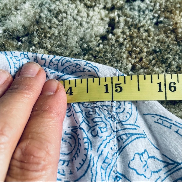 COLDWATER CREEK Blue & White Casual Blouse, Pin-tucks, Button-Down, M - Picture 13 of 15